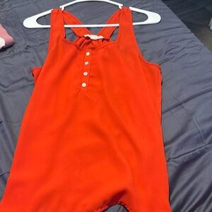 Red, pink rose blouse tank top